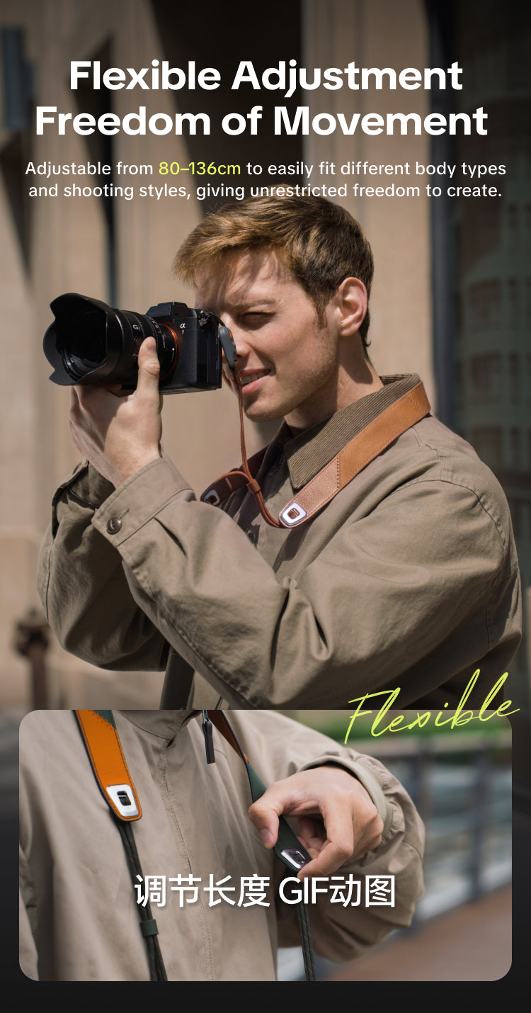 Camera Shoulder Strap Air (Premium Leather Style)