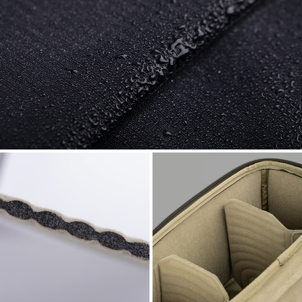 Engineered for demanding use, the Camera Insert​ delivers better protection​ while remaining lighter weight. It features a splash-proof​ exterior, high-density foam​ dividers to absorb impacts, and a soft velcro interior​ that prevents scratches, ensuring your gear is securely stored and organized.