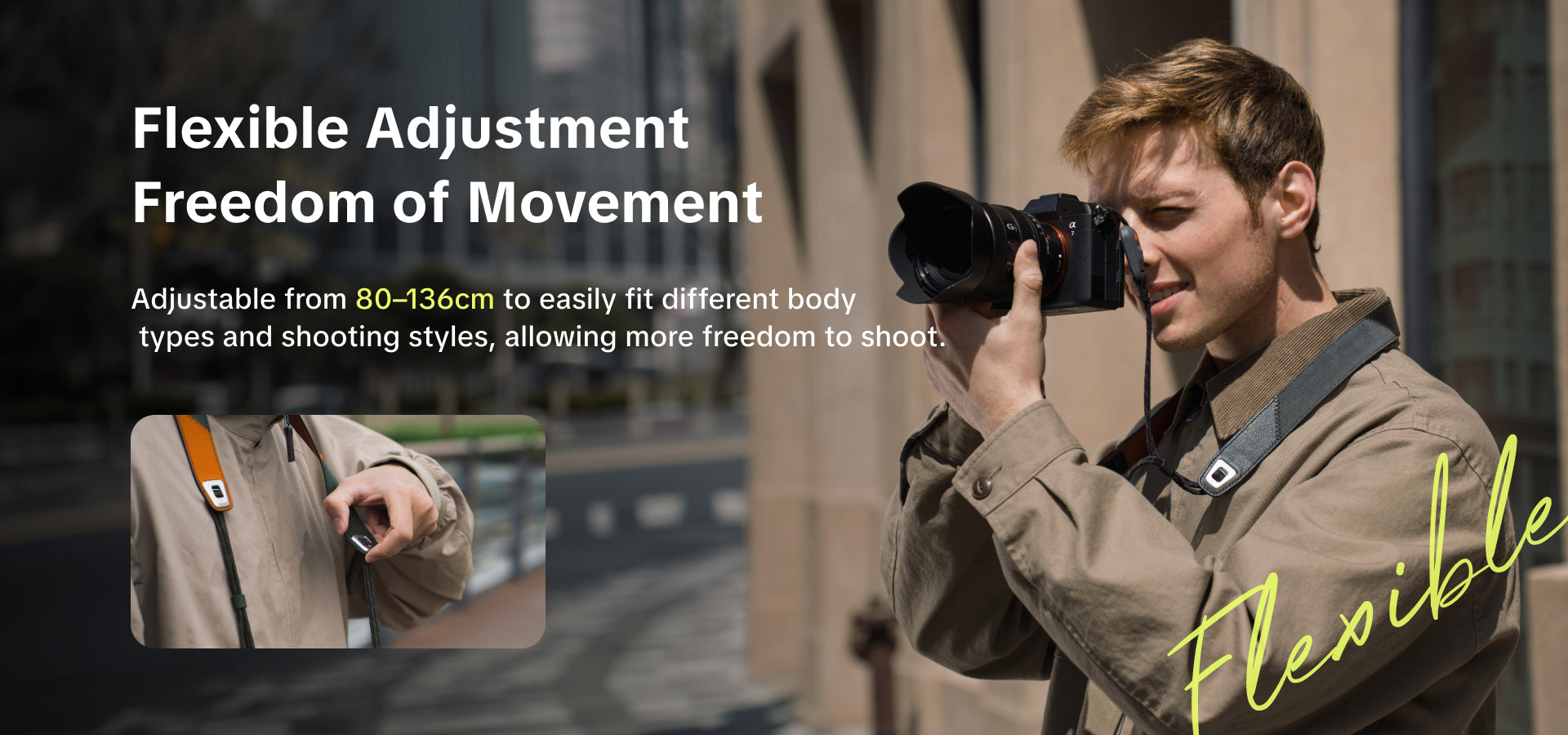 Camera Shoulder Strap Air (Premium Leather Style)