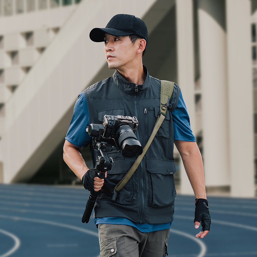 Carrying a camera with the Camera Strap Pro.