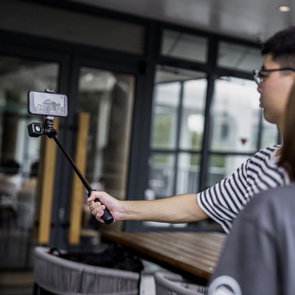 the CapLock Action Camera Extension Pole Tripod can be used as a selfie stick