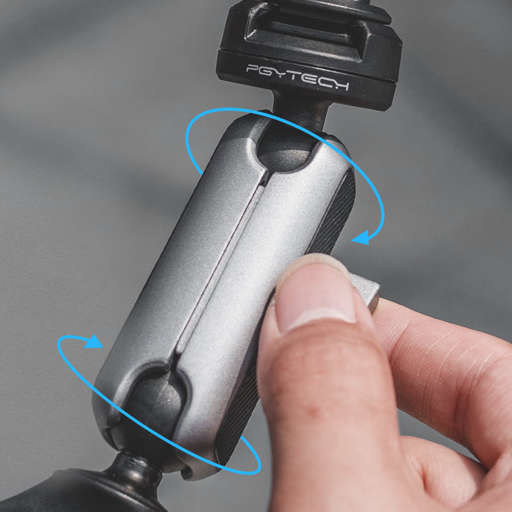 the CapLock Action Camera Handlebar Mount is easy and secure grip is featured with a dual-ball magic arm to provide a complete panoramic view 