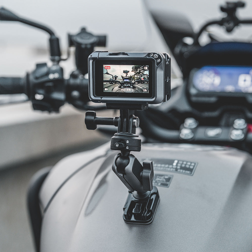 attach the CapLock Action Camera Helmet Mount on your motel