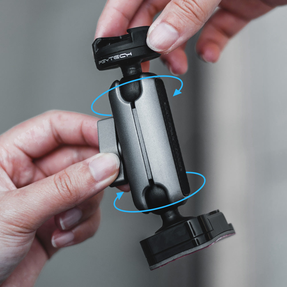Experience unrestricted shooting with the CapLock Action Camera Helmet Mount. The dual-ball magic arm​ provide a true 360° panoramic view, enabling photographers to make rapid adjustments with just a single hand using the locking wingnut.