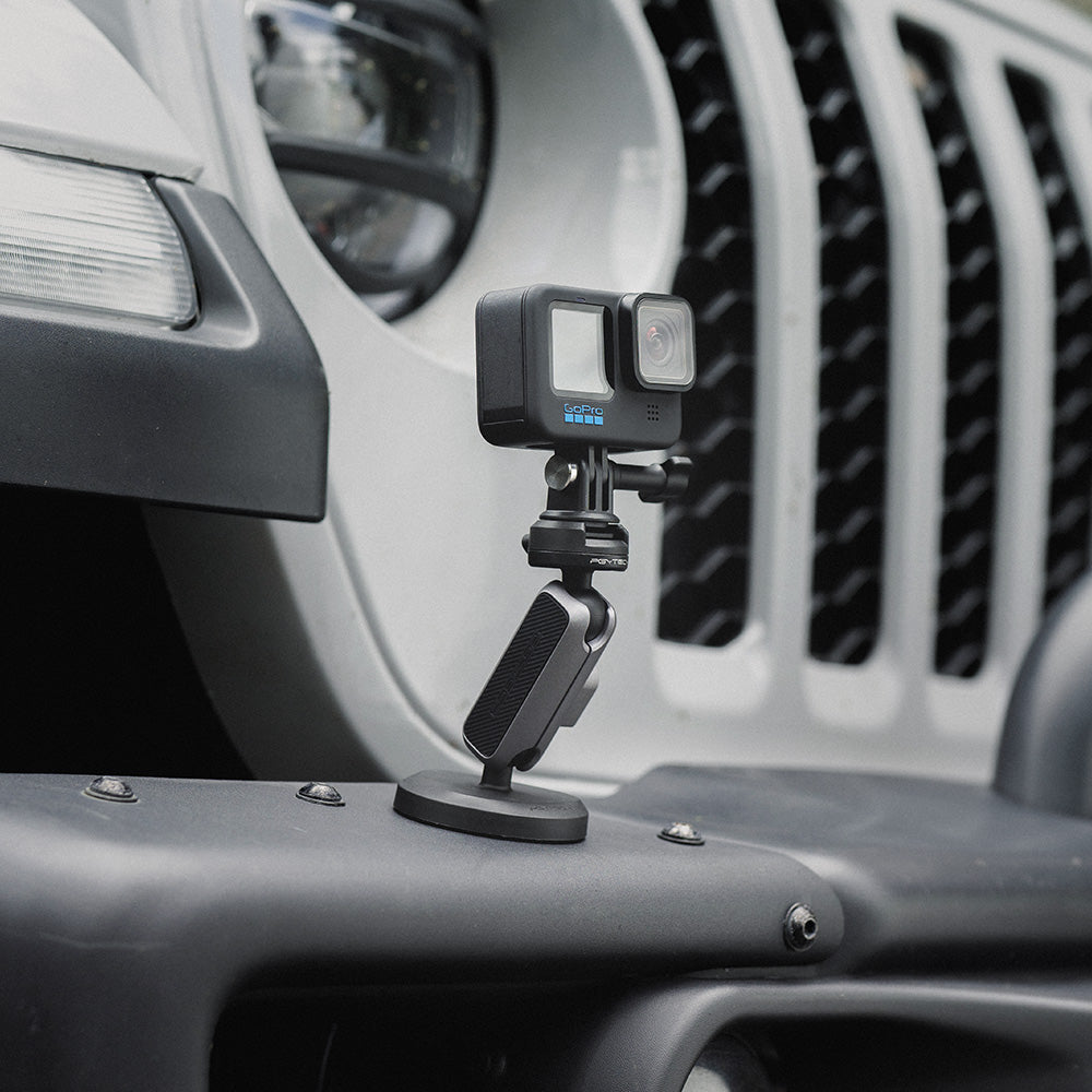 attach the CapLock Action Camera Magnetic Mount on the car