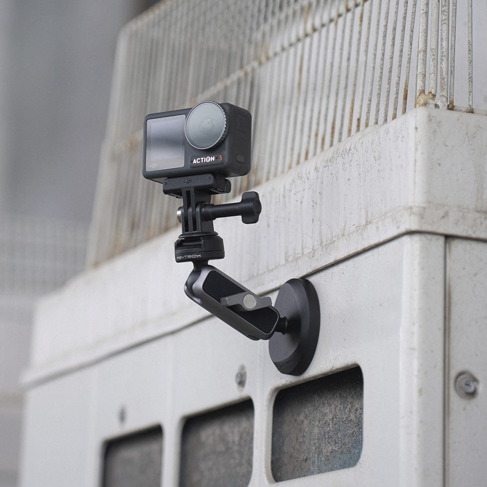 attach the CapLock Action Camera Magnetic Mount on the steel