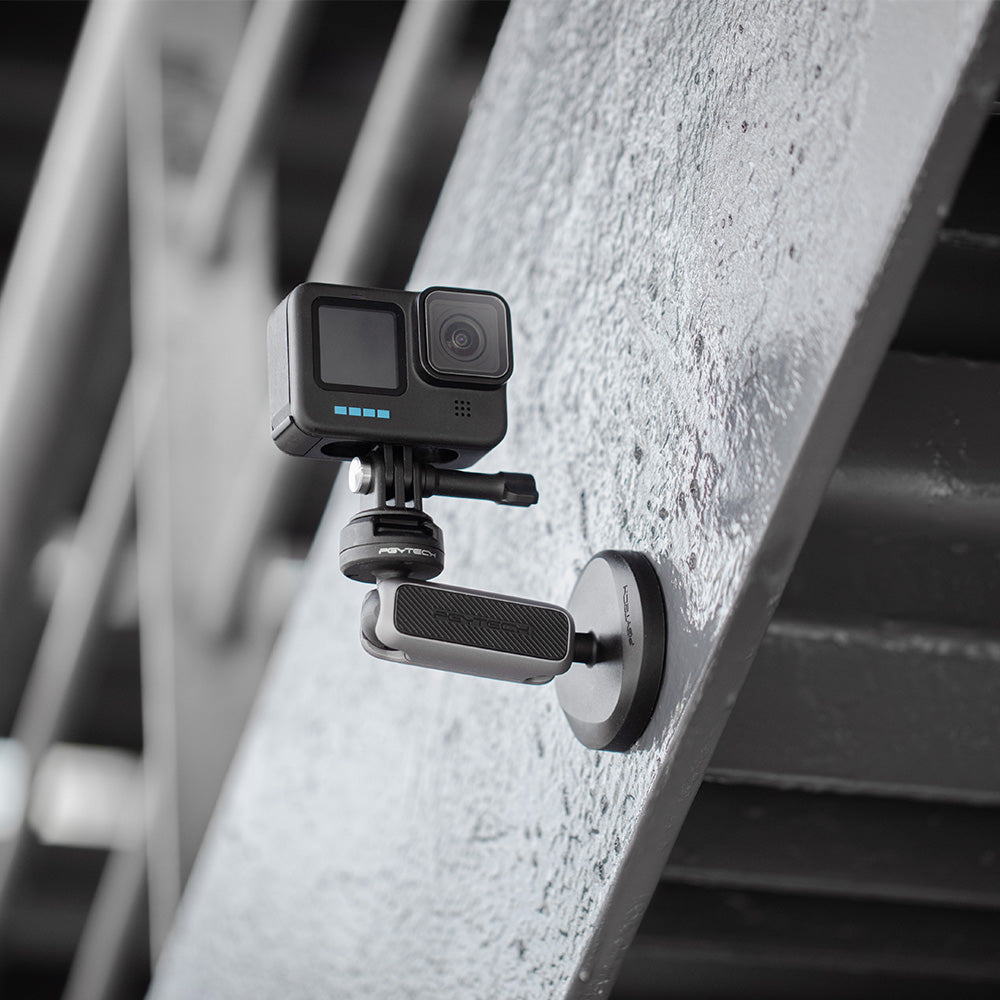 attach the CapLock Action Camera Magnetic Mount on the steel