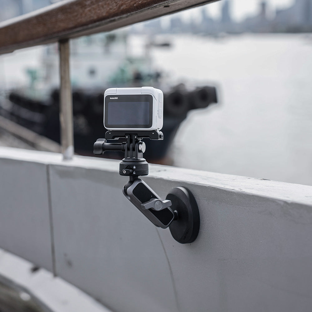 attach the CapLock Action Camera Magnetic Mount on the steel（ for action camera）