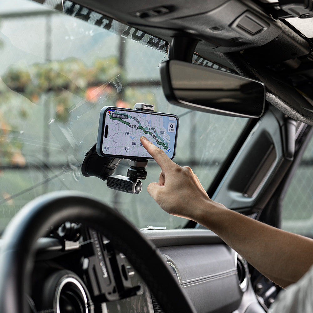 attach the CapLock Action Camera Suction Cup Mount on the car window to help you drive