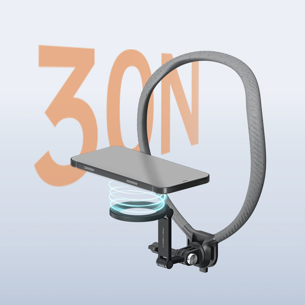 the CapLock Magnetic Smartphone Neck Mount has a strong magnetic hold for up to 30N