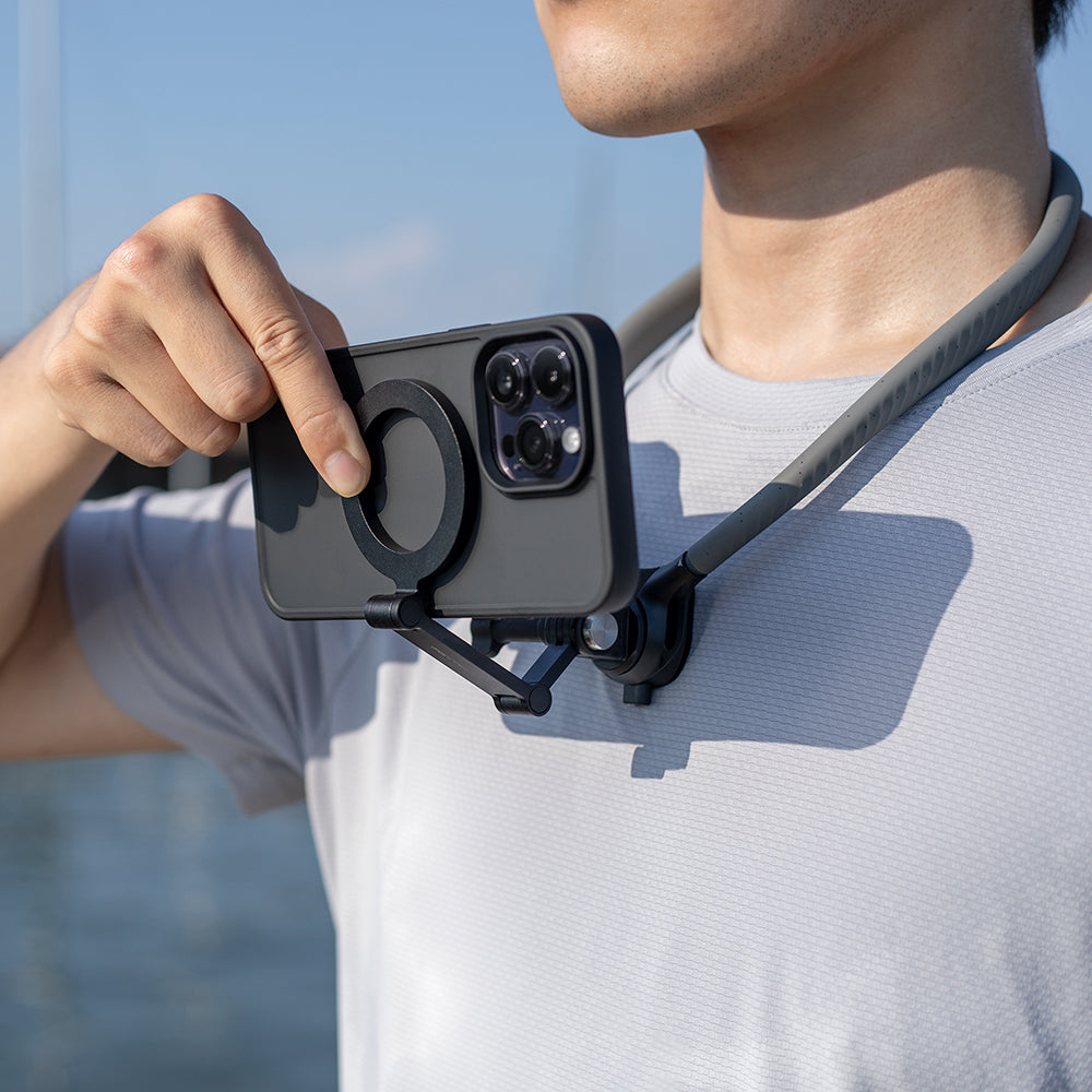 the CapLock Magnetic Smartphone Neck Mount