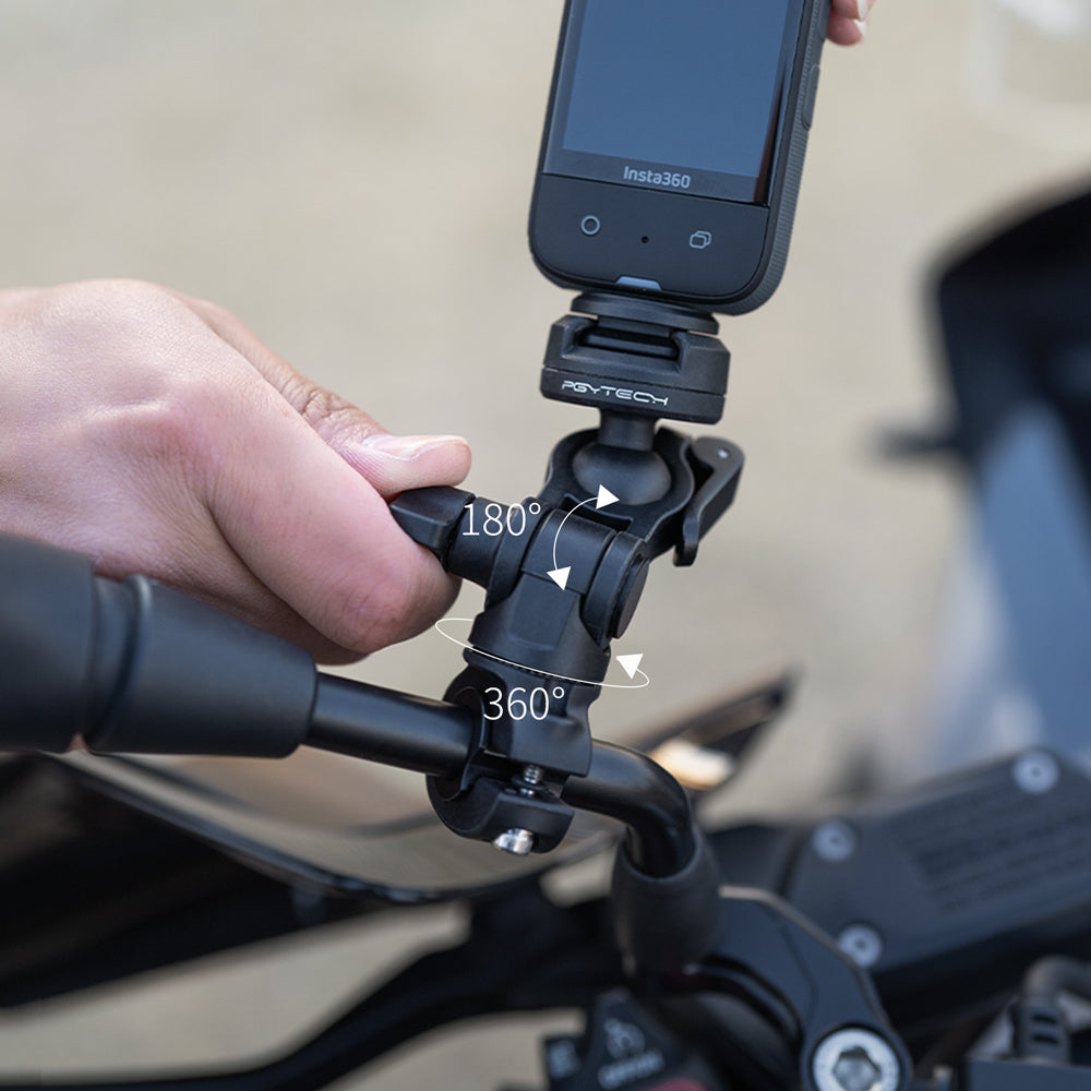 the CapLock Rearview Mirror Mount is featured with 360° rotation and 180° tilt  , both secured with a single twist