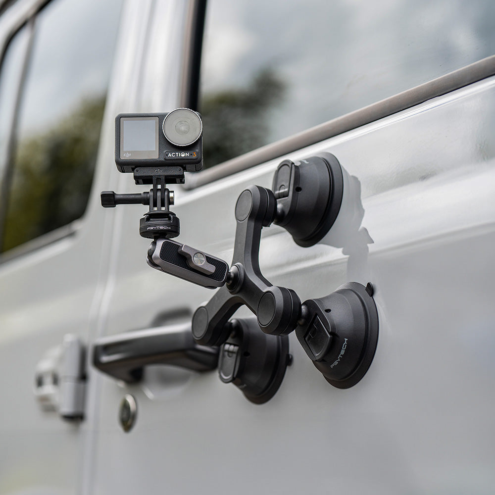 attach the CapLock Three-arm Suction Mount on the car
