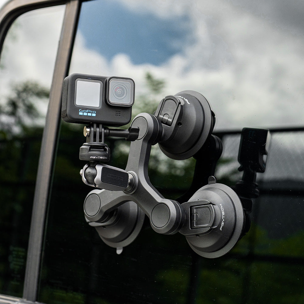 attach the CapLock Three-arm Suction Mount on the car window