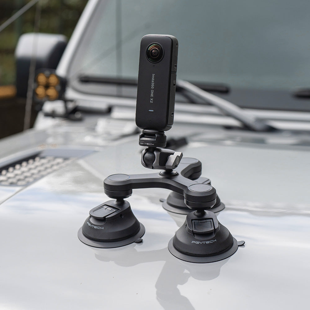 attach the CapLock Three-arm Suction Mount on the car