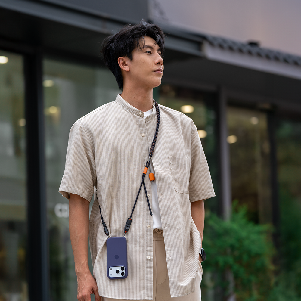 LinkGo Phone Photography Strap(Braided): Dual mount version, Stellar Black, sleek style