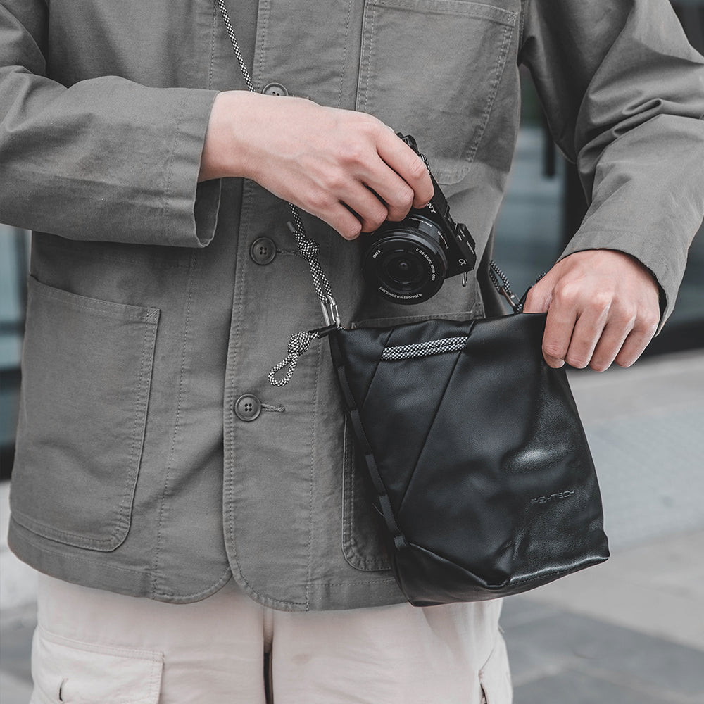 Use OneGo Drawstring Bag to carry your camera safely.