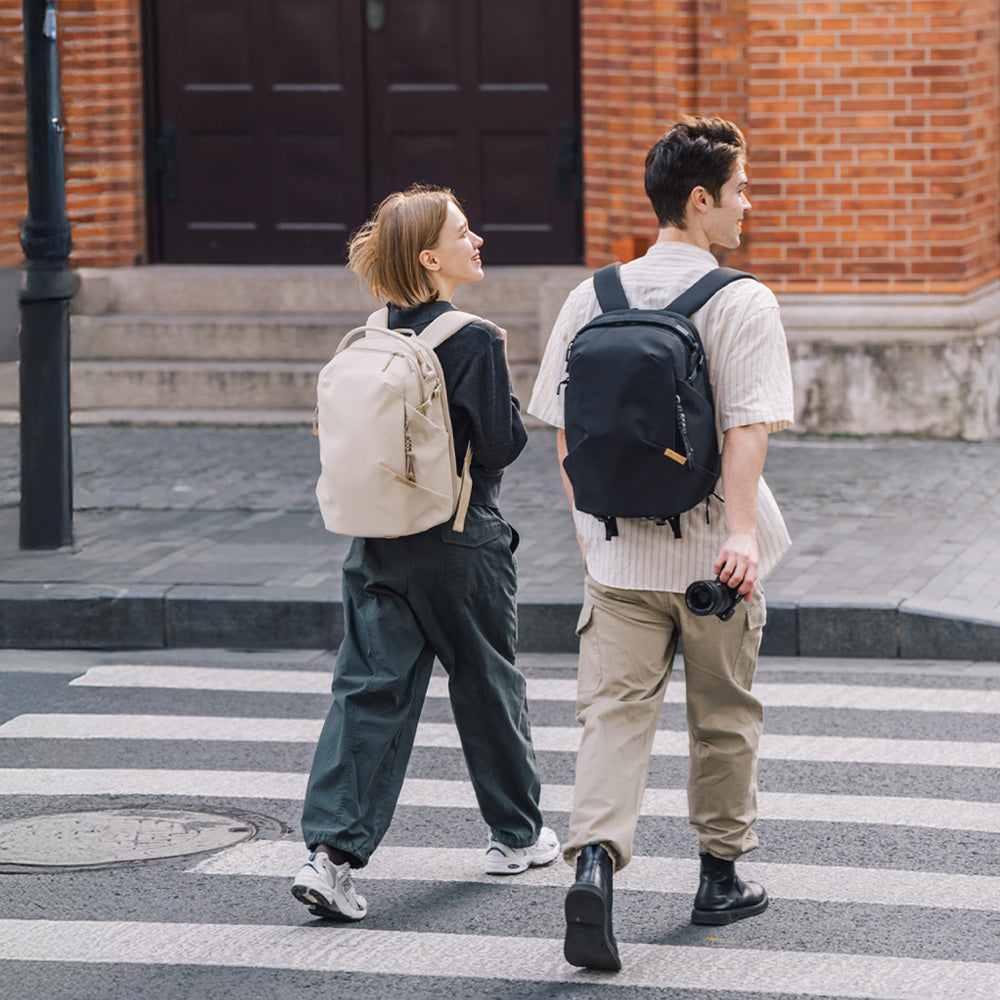 Urban duo with OneGo Lite backpacks.
