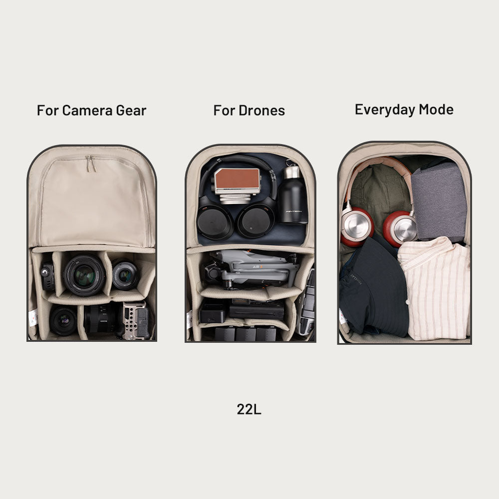 OneGo Lite Backpack：Expanded Functionality
for Effortless Creation