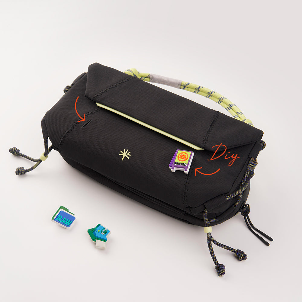 OneGo Pocket Sling: Customizable with Crocs Jibbitz charms via TagPort interface for personalized styling