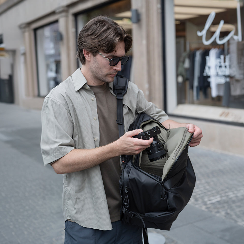 Easy to access gears in the OneMo Travel Backpack