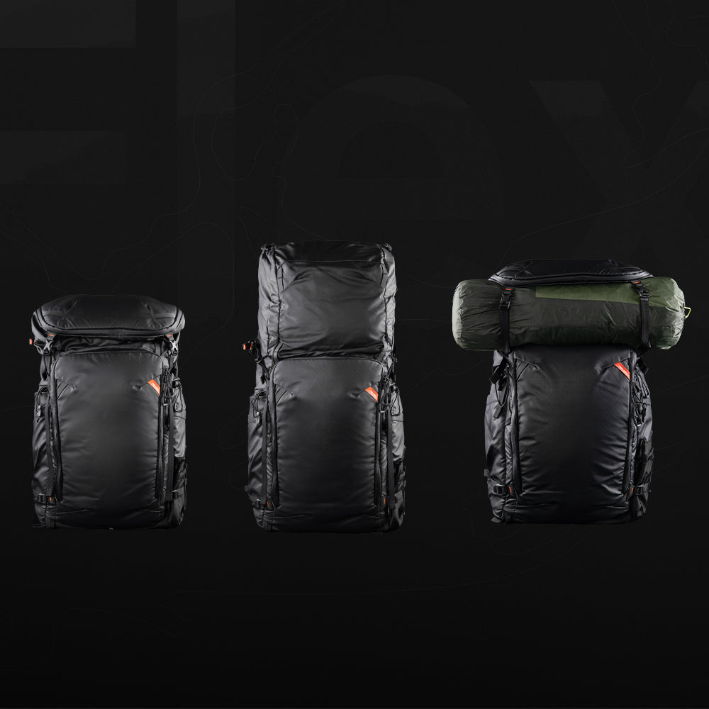The OnePro Flex Backpack has three expansion mode.