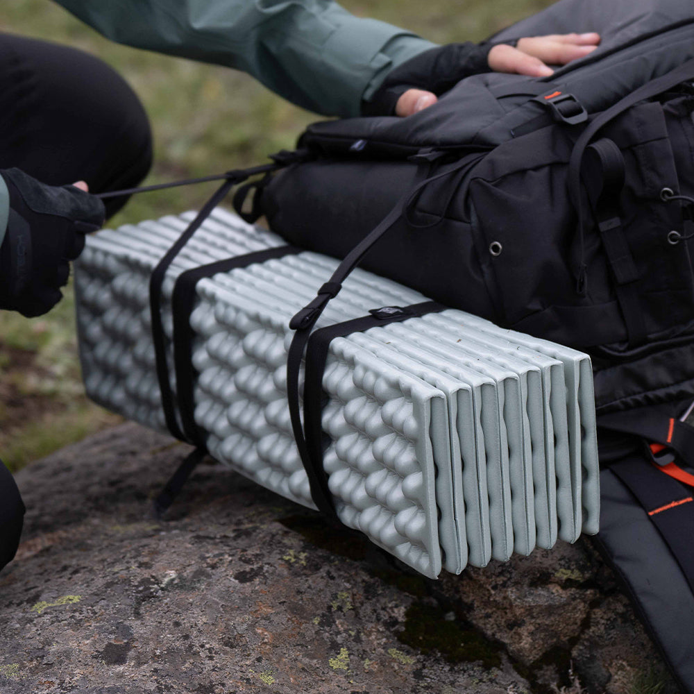 OnePro Focus Backpack: Bottom straps secure camping mats and extra gear