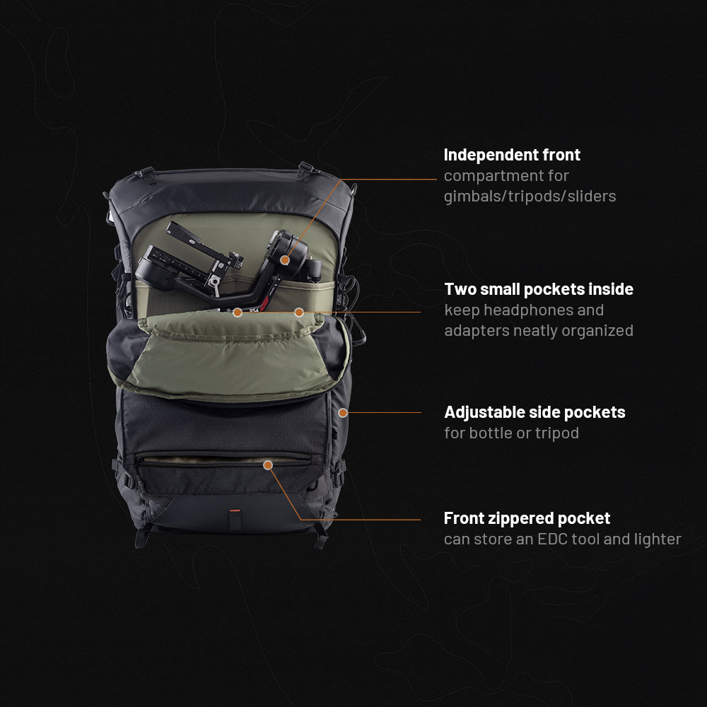 OnePro Focus Backpack: Multi-pocket design for organizing small accessories and gear