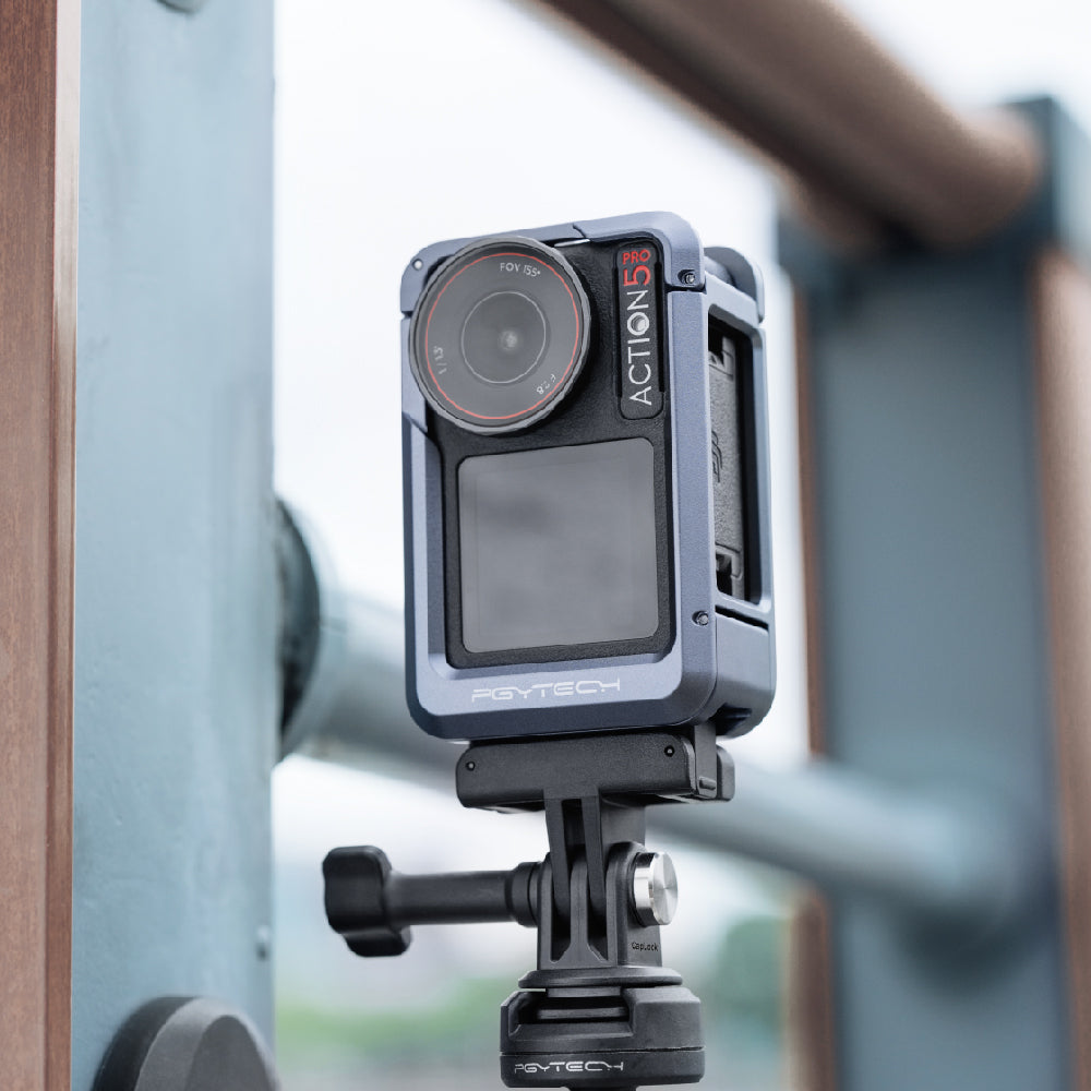 The Osmo Action 5 Pro Camera Cage​ enables effortless transition between horizontal and vertical shooting; with the DJI magnetic interface and a 1/4" threaded hole on the side, you can swiftly switch between shooting modes, unlocking more creative possibilities.