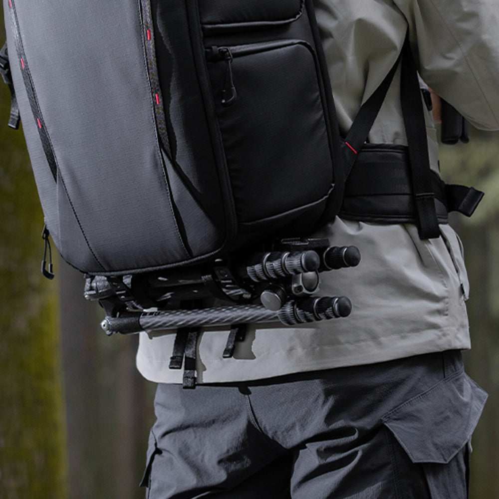 Using  attachment points of the OneMo 2 Backpack to carry extra gear.